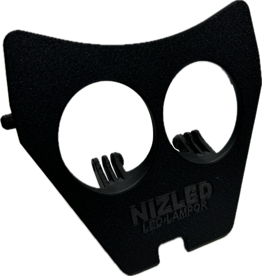 Lamphållare för Nizled 2xE30F/E40F, svart plast med två runda hål.