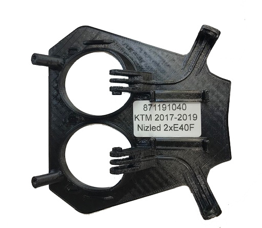 3D-printat lampfäste för KTM 2017-2019, avsett för Nizled 2xE30F/E40F.