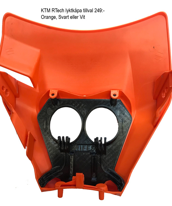 3D-printat lampfäste för KTM 2017-2019, färger orange, svart eller vit.