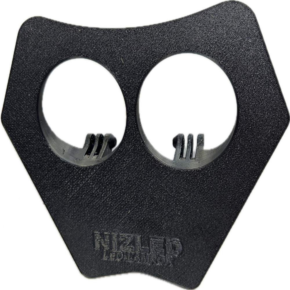 Svart lampa hållare med två hål, designad för Nizled E30F/E40F.