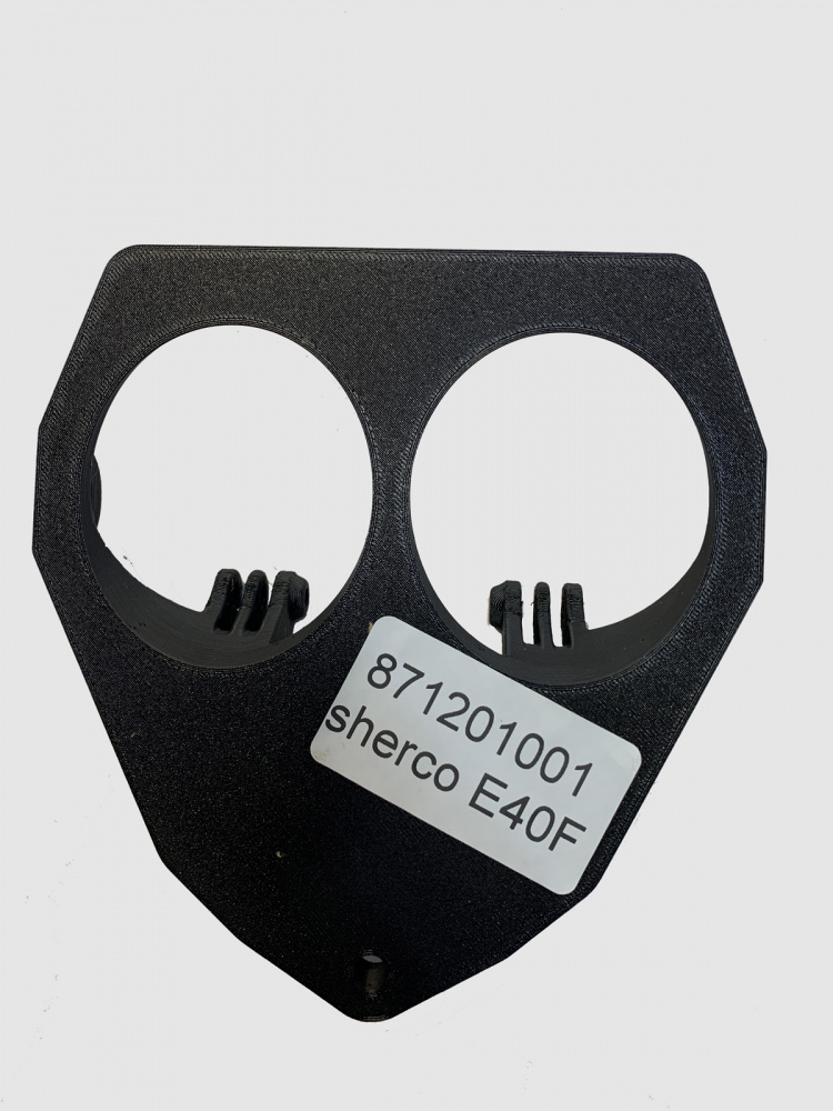Lampfäste för Sherco E30F/E40F, 3D-printat, svart plast.