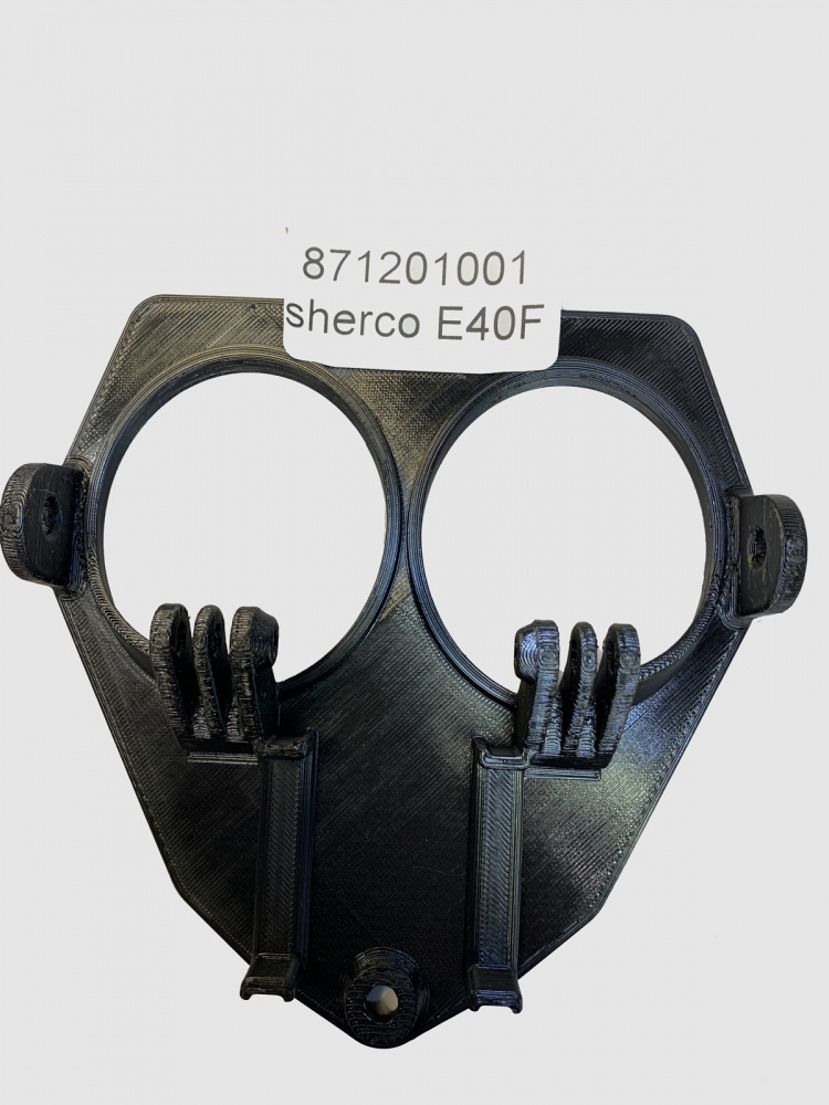 Lampfäste för Sherco E40F, 3D-printat med plats för två lampor.