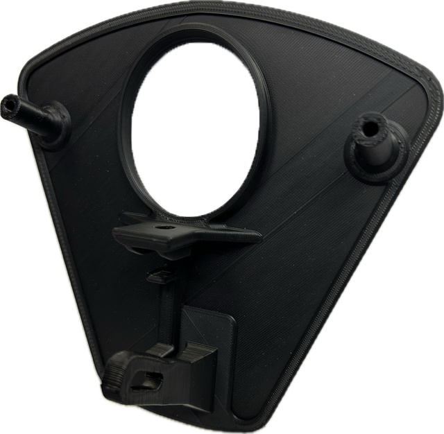 Lampfäste i svart plast för Nizled-lampa, designat för GASGAS 2024-modeller.