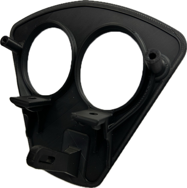 Lampfäste i svart plast för 2xR40DRL eller E40D.