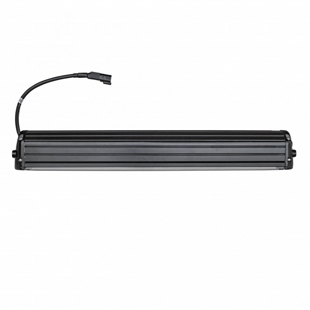 En svart LED-ramp på 20 tum med en anslutningskabel.