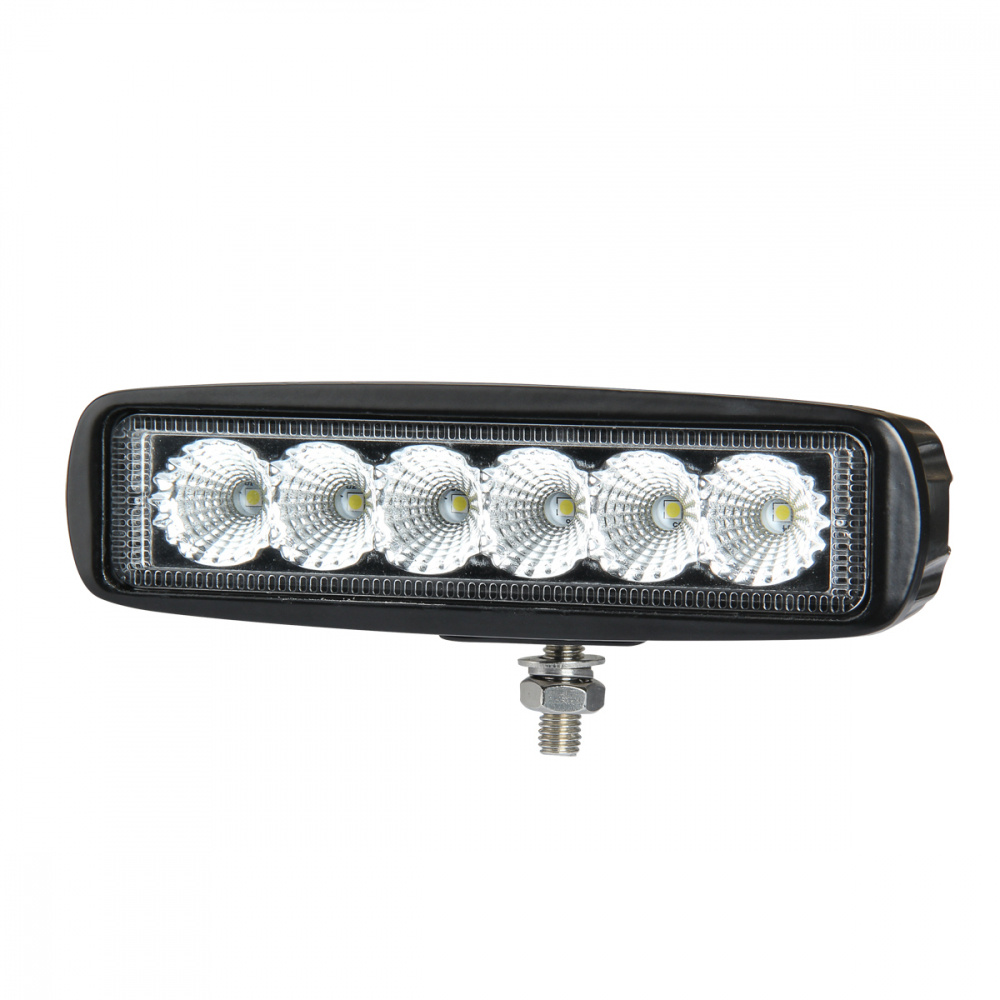 LED-arbetsljus med sex lampor, 15.8 cm, 18W, svart ram.