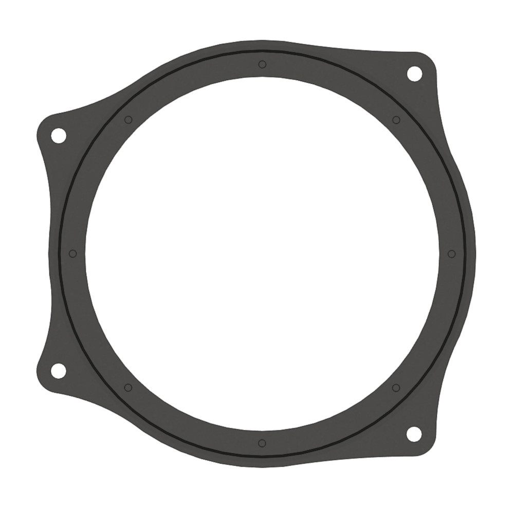 Högtalaradapter av plast för BMW i4, rund med fästhål.