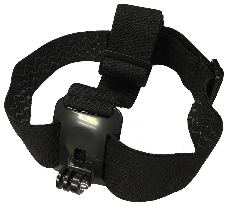 Pannband för GoPro med fäste för belysning eller kamera.