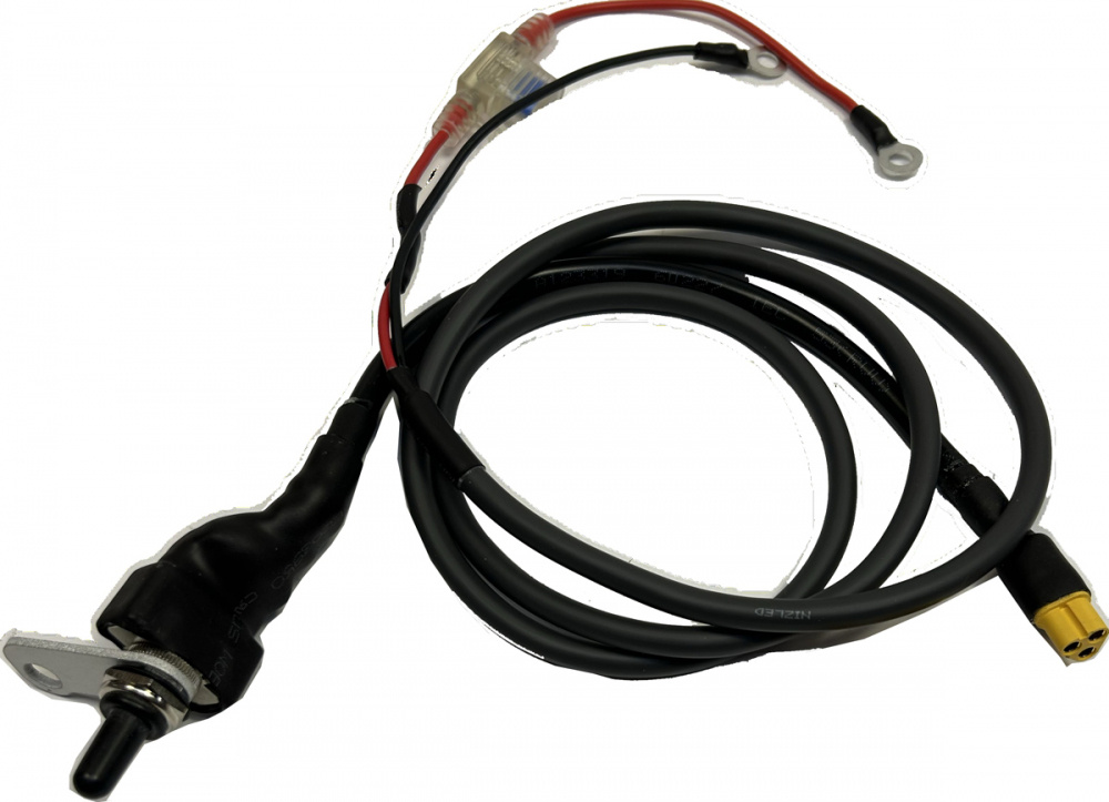 Strömkabelsats med brytare och kablar för R40DRL-lampa.