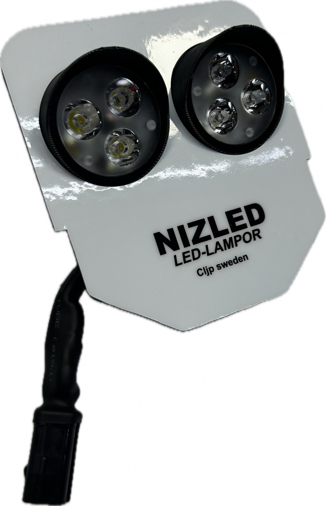 Dubbelfäste med LED-lampor för Husqvarna, kallvit, 2xE30, 60w.