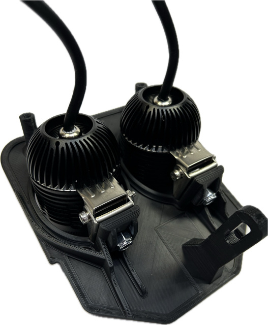 Dubbel lampfäste med två lampor för Husqvarna, kallvit ljus.