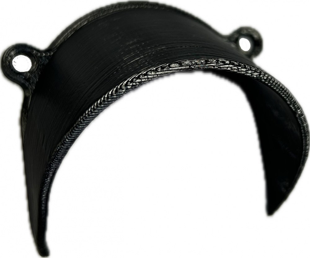 Svart lampkeps som skruvas fast på lampkåpan.