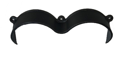 Svart lamphuskeps i plast, formad för att passa 34 mm lampor.