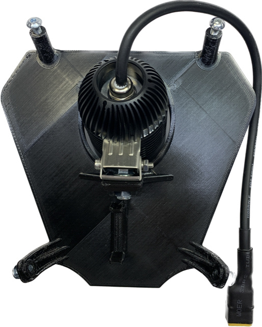 Lampfäste för KTM 2020-2023 med NIZLED R40DRL och kabelanslutning.