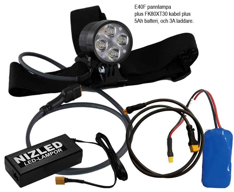 Pannbands-kit 1x40w LED li-ion 5 Ah