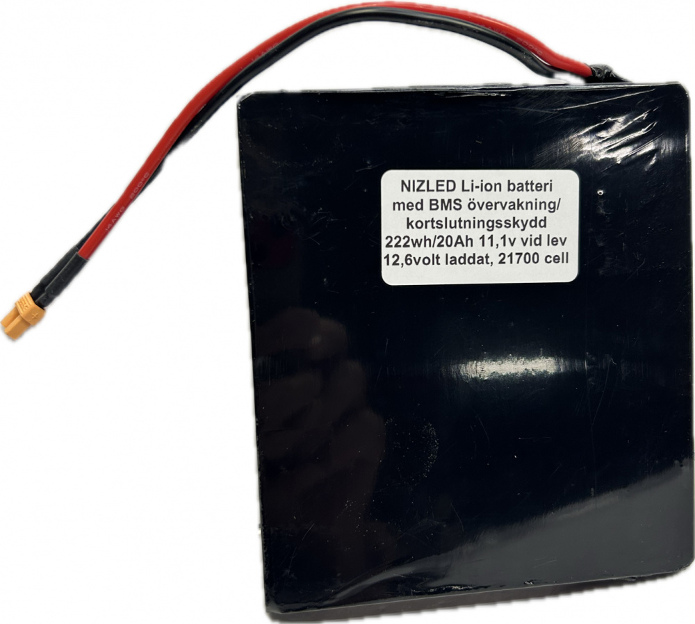 Li-ion batteri 12,6 (11,1v) 20Ah (BMS), (till E30/E60 lampan)