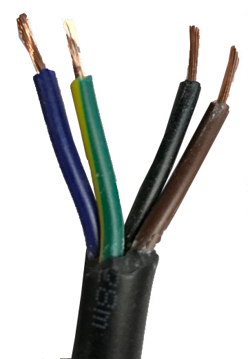 Strömkabel LED-lampor 4x0,50mm svart