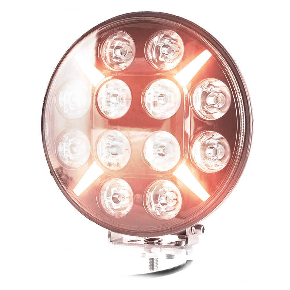 Rund extraljuslampa med 12 LED, 120W, med dagsljusfunktion (DRL).