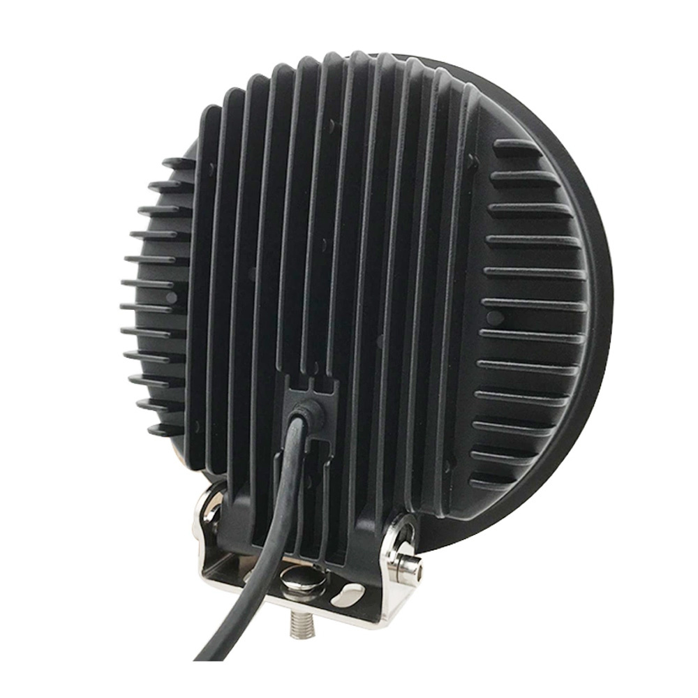 Rund extraljus med kylflänsar och kabel, 140W, 9 tum.