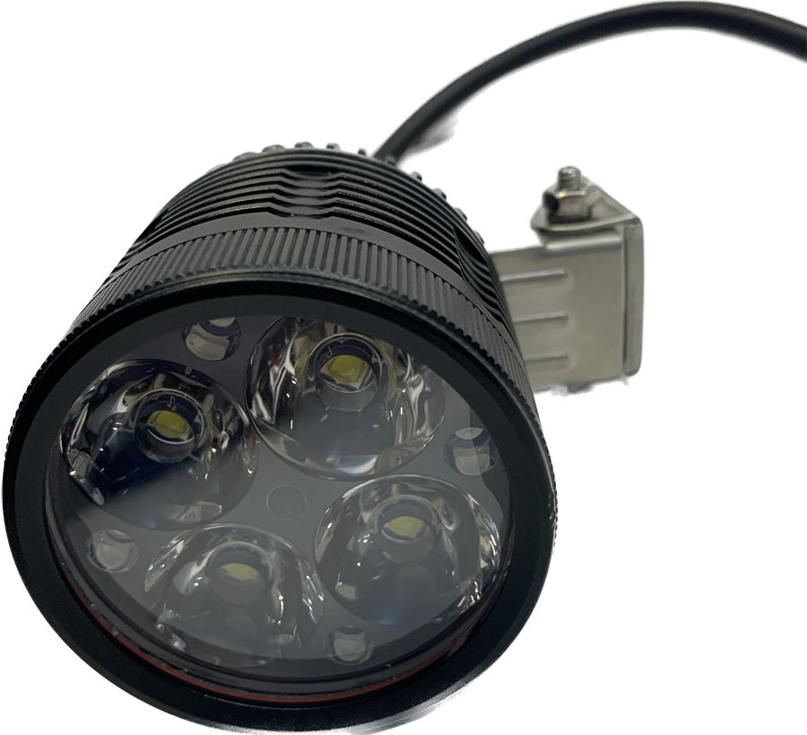 ATV/Enduro lampa med 3D-lins, 6000K, 40W, 9-36V, rund design.