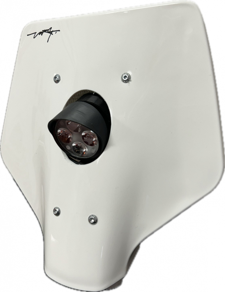 Lampkåpa med LED-lampor, vit finish och specifikationer för Nizled produkt.