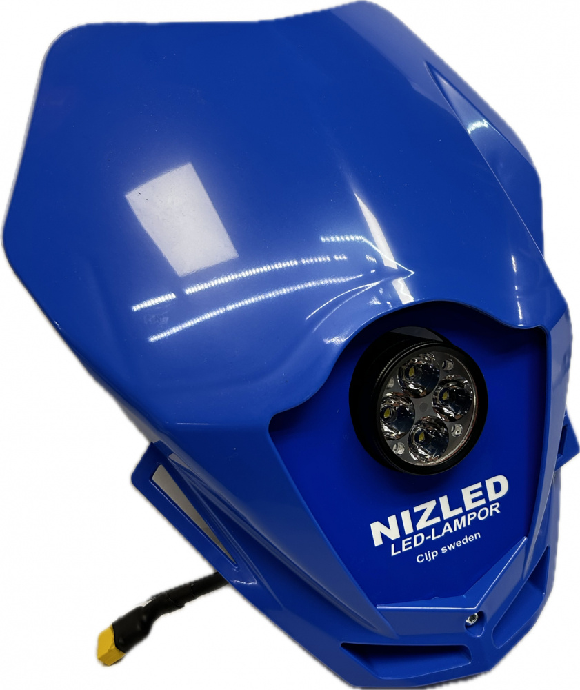 Blå lampkåpa med LED-lampa, designad för TM Racing 2015-2019.