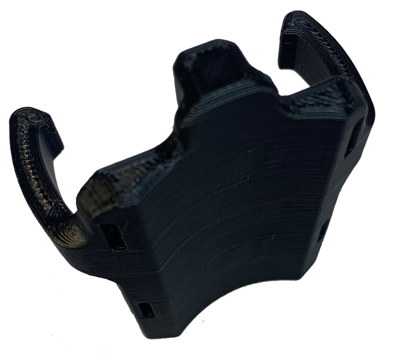 3D-printad hållare för Mylaps TR2, designad för snabba byten.