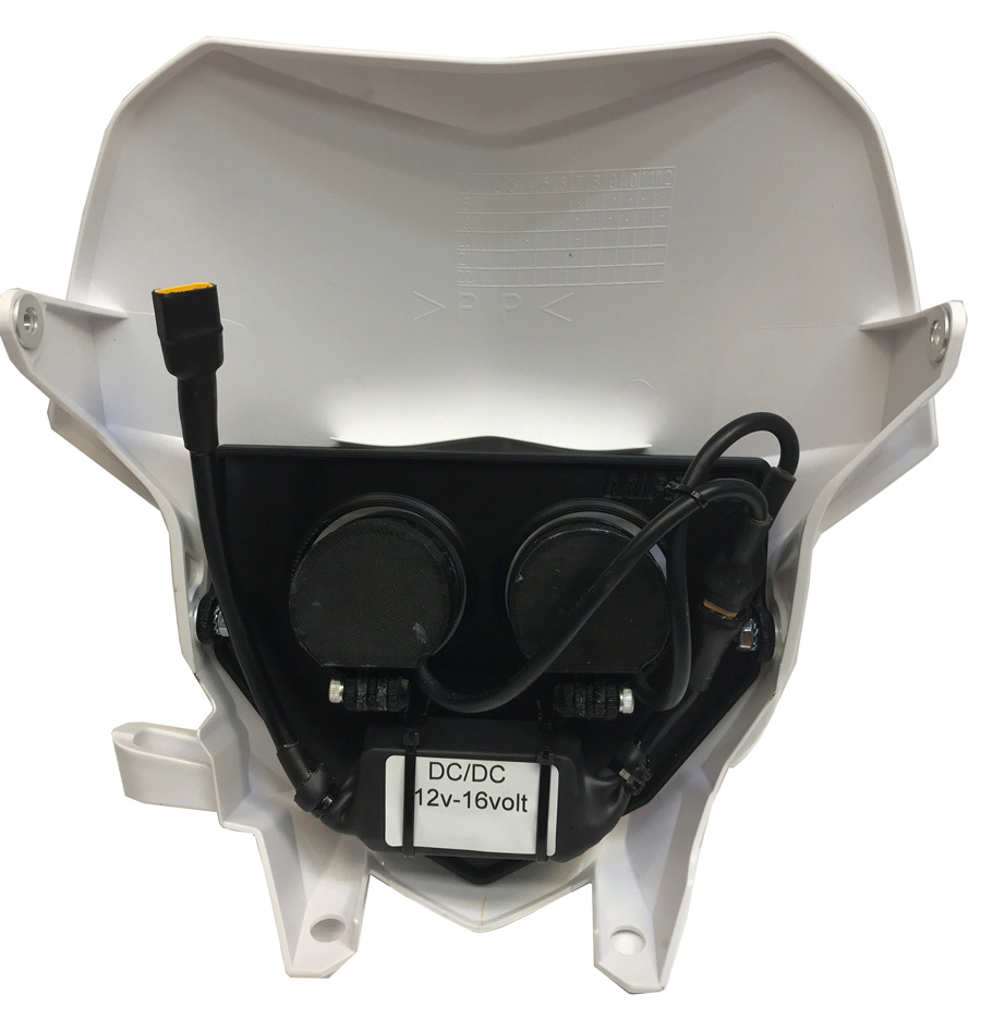 Dubbel lampkåpa, kallvit, för Yamaha WR 2019-2024, med 2xE40F.