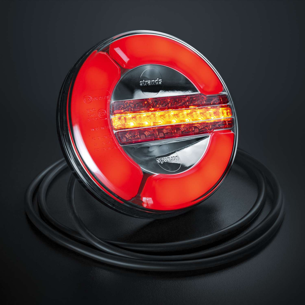 Strands Baklampa LED 3 Kammare 12-24V,142Mm Diameter. Bak/Broms/Dyn. Blinkers