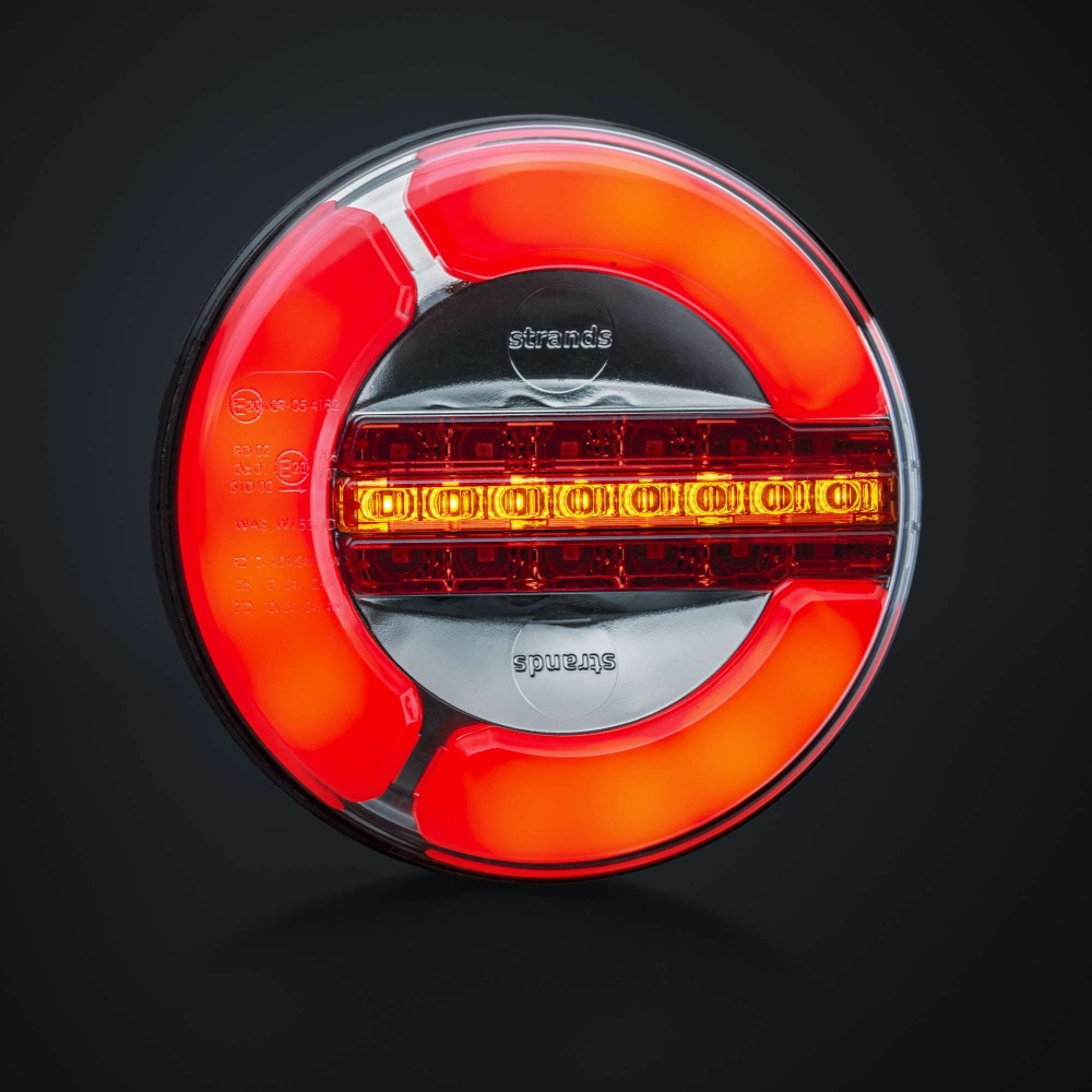 Strands Baklampa LED 3 Kammare 12-24V,142Mm Diameter. Bak/Broms/Dyn. Blinkers