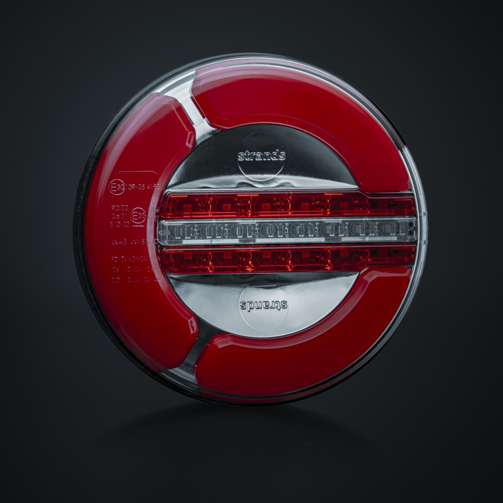 Strands Baklampa LED 3 Kammare 12-24V,142Mm Diameter Pos/Back/Dimm