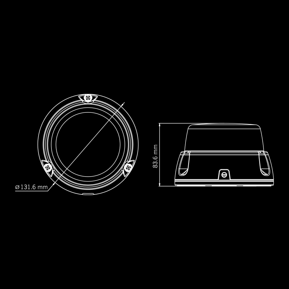 Strands Freedom Lighthouse Roterande Varningsljus 130Mm Planmontage