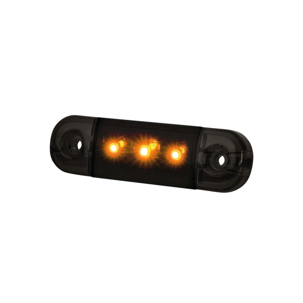 Strands Dark Knight Slim Sidomarkering 3 LED,Orange LED, Klart Glas