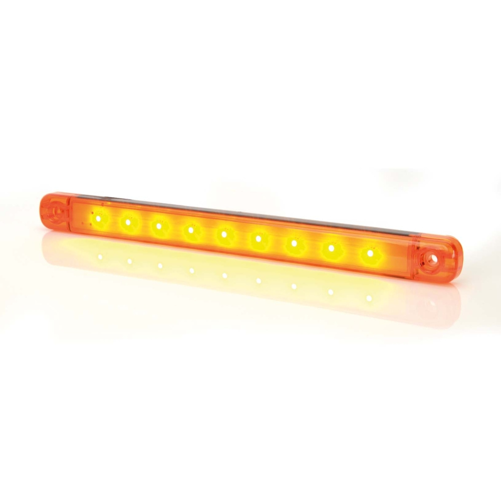 Strands Sidomarkering Orange Slim 9 LED,9-36V IP68. E-Märkt.