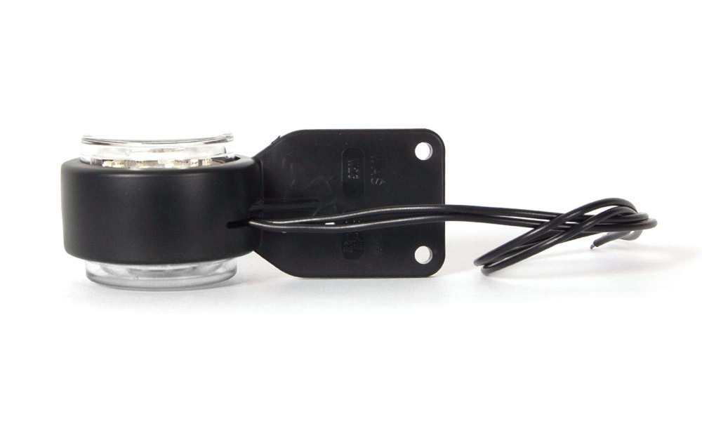 Strands Gummiarm Vit/Röd LED M. Platta,Klarglas. E-Märkt 12-24V