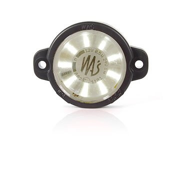 Strands Positionsljus Vit Rund,Klarglas. 12-24V