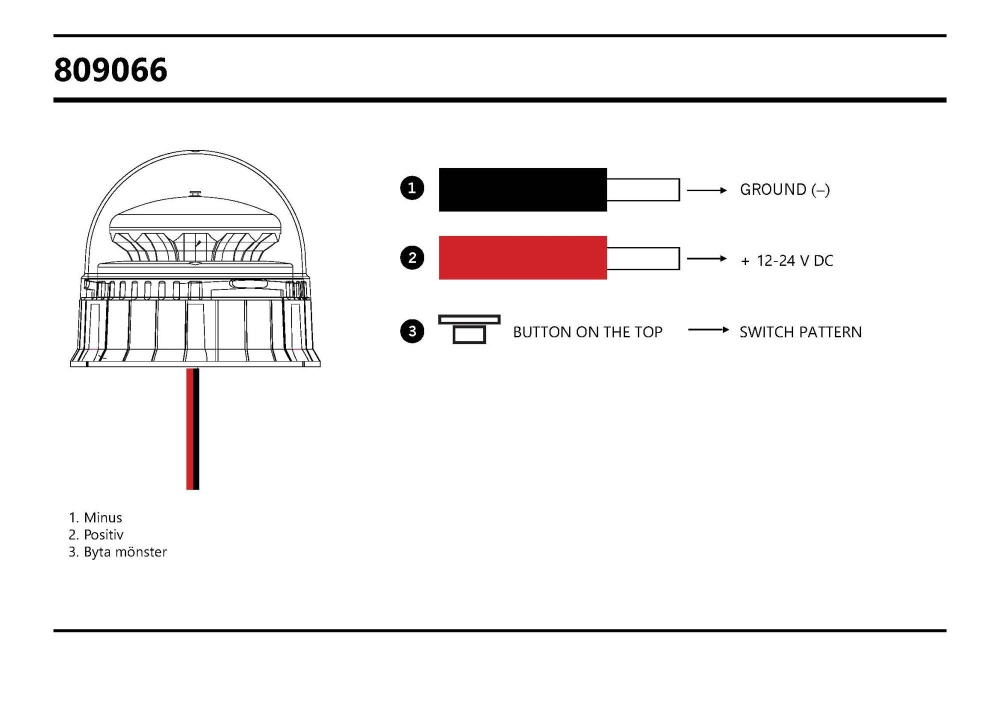 Strands Roterande Varningsljus LED Planmontage