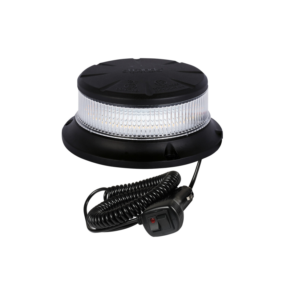 Strands Roterande Varningsljus Orange LED Magnet/Klar Lins