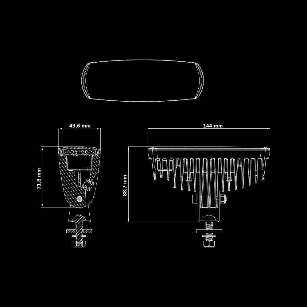 Strands NUUK E-Line Svart R 13W