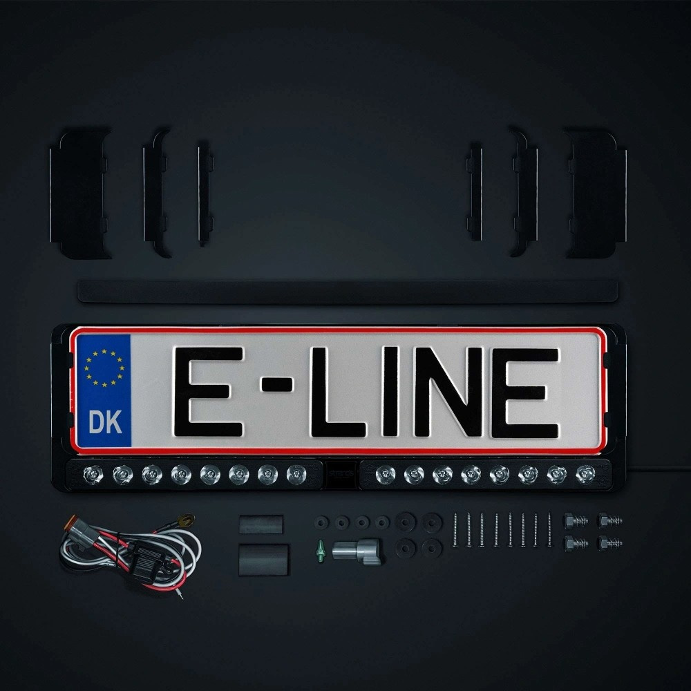 Strands Nuuk E-Line Duo DK/FI/AT, LED bar med nummerskyltshållare, svart
