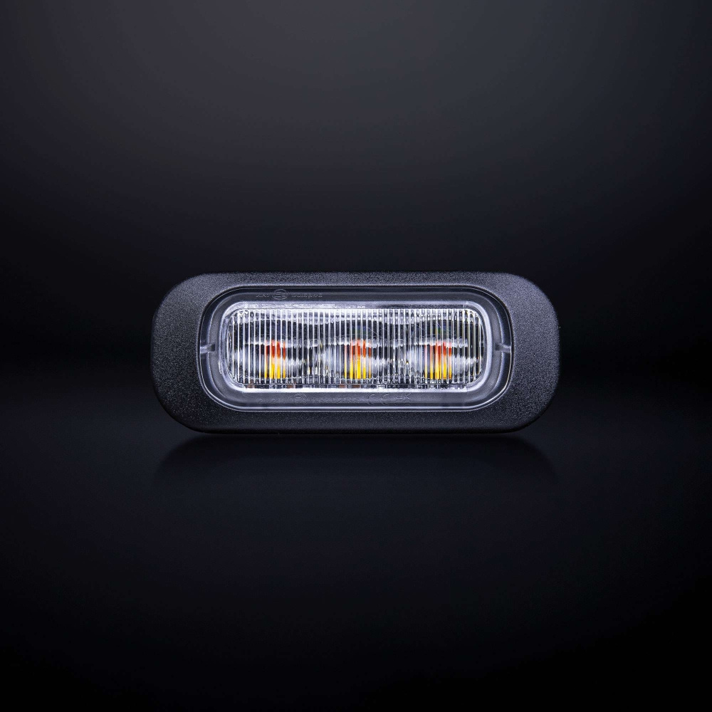 Strands Dark Knight Riktat Blixtljus Orange 3 LED Klart Lins