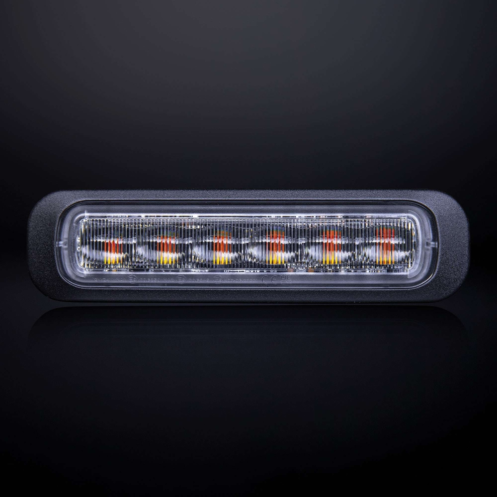 Strands Dark Knight Riktat Blixtljus Orange 6 LED Klart Lins