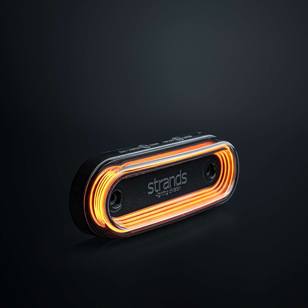 Strands FOR9T Gravity sidomarkeringslampa, amber, 10-40V, 2,5m kabel