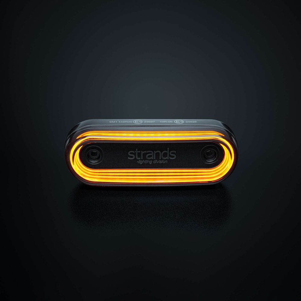 Strands FOR9T Gravity sidomarkeringslampa, amber, 10-40V, 2,5m kabel