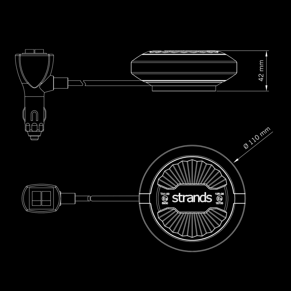 Strands Firefly Summer Glow Roterande Varningsljus 110 MM Magnet/Cigg Plug