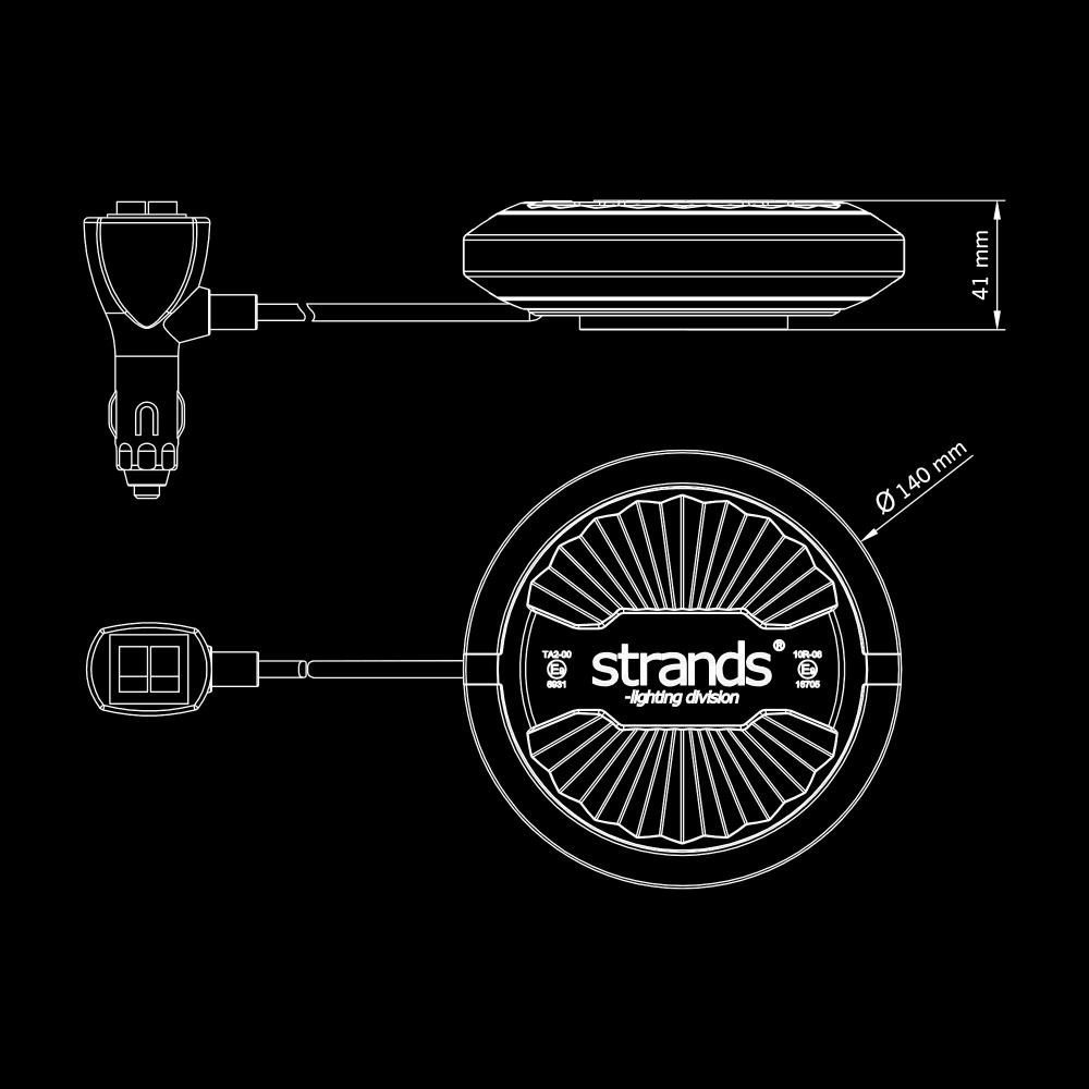 Strands Firefly Summer Glow Roterande Varningsljus 140Mm Magnet/Cigg Plug