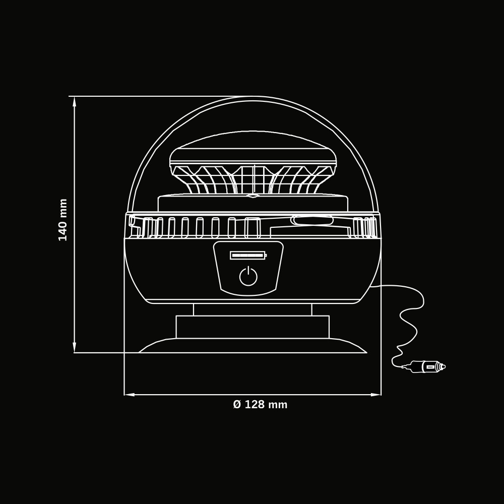 Strands Big Energy Portabel Roterande Varningsljus Orange Lins