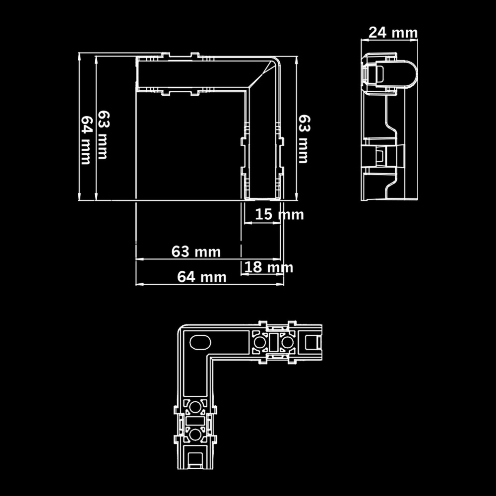 Strands Freedom Dark Line Vitt Hörnpositionsljus