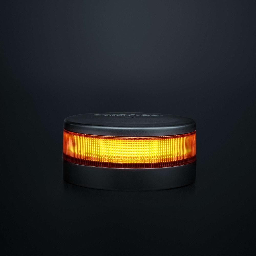 Strands Unity varningsljus, roterande, 107 mm, amber, ytmontage, ICAO
