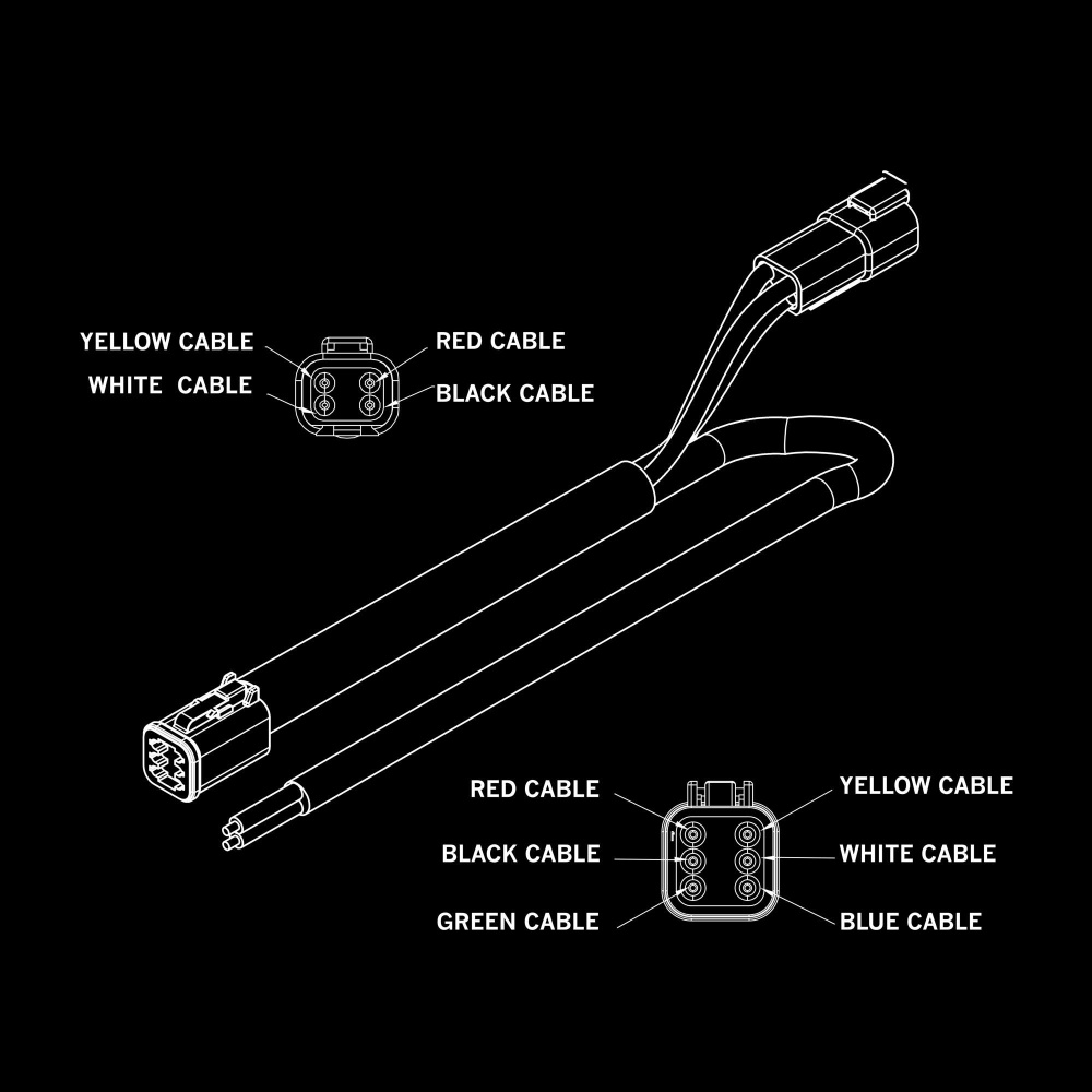 Strands Pro DT-6 till DT-4 kabel, 1600 mm, 150W max